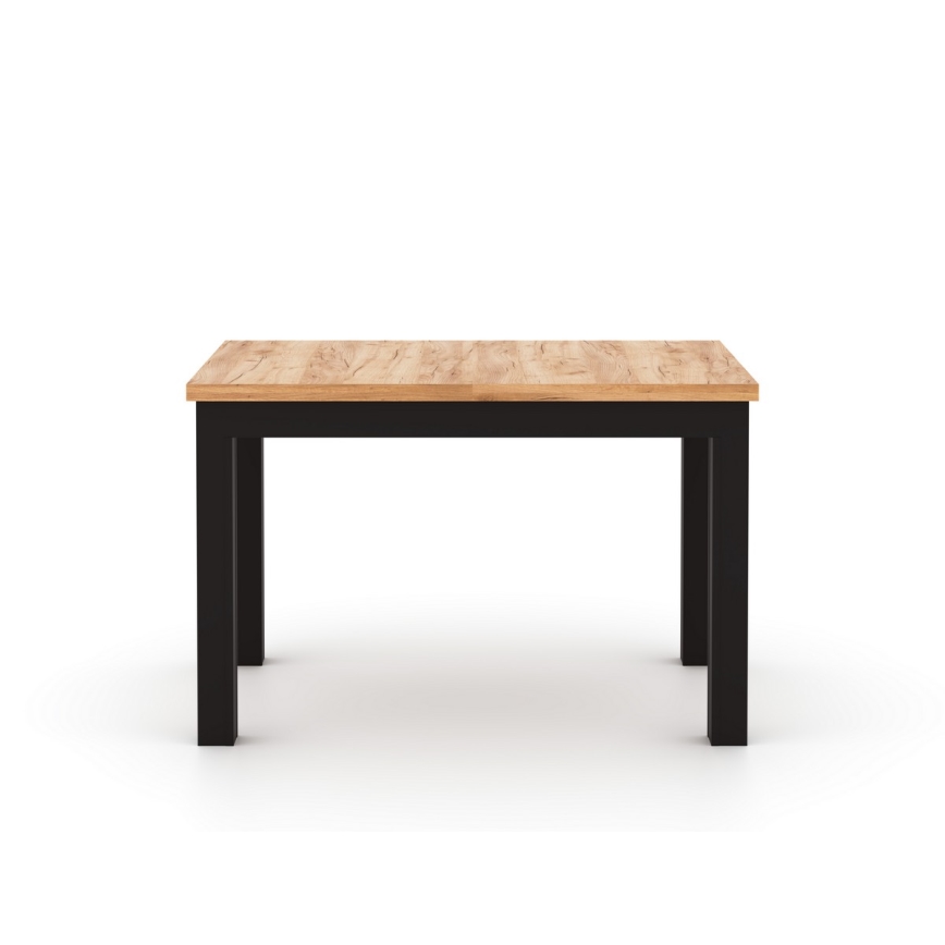 Mesa de jantar extensível DOO 120/160x75 cm carvalho artisan/preto