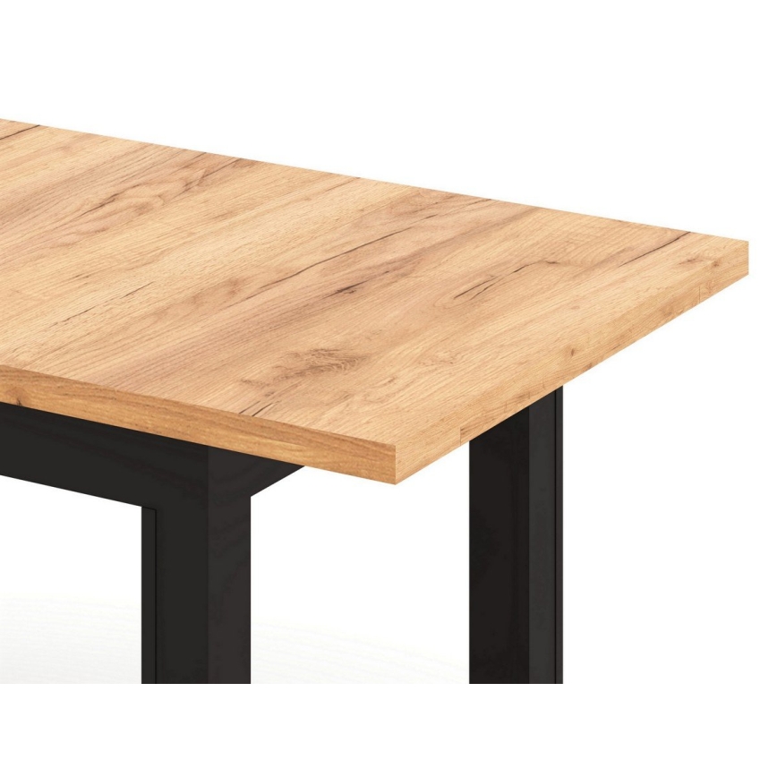 Mesa de jantar extensível DOO 120/160x75 cm dub craft/preta