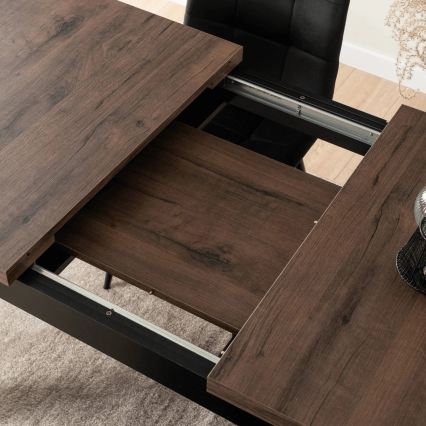 Mesa de jantar extensível DOO 120/160x75 cm macadâmia/preta
