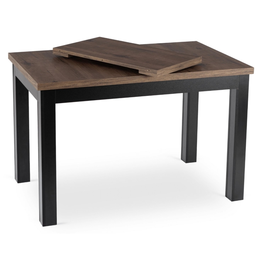 Mesa de jantar extensível DOO 120/160x75 cm macadâmia/preta