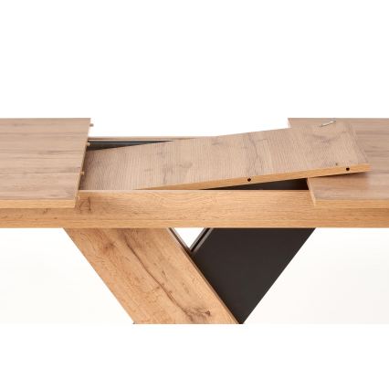 Mesa de jantar extensível DROM 130/175x85 cm carvalho Wotan/preto