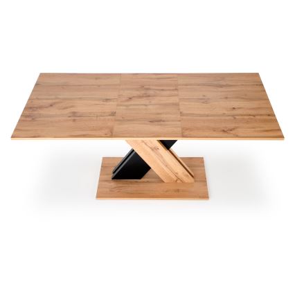 Mesa de jantar extensível DROM 130/175x85 cm carvalho Wotan/preto