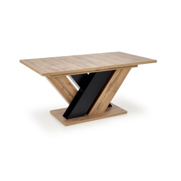 Mesa de jantar extensível DROM 160/200x90 cm carvalho wotan/preto