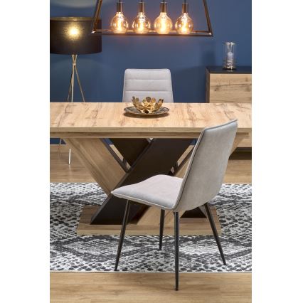 Mesa de jantar extensível DROM 160/200x90 cm carvalho wotan/preto