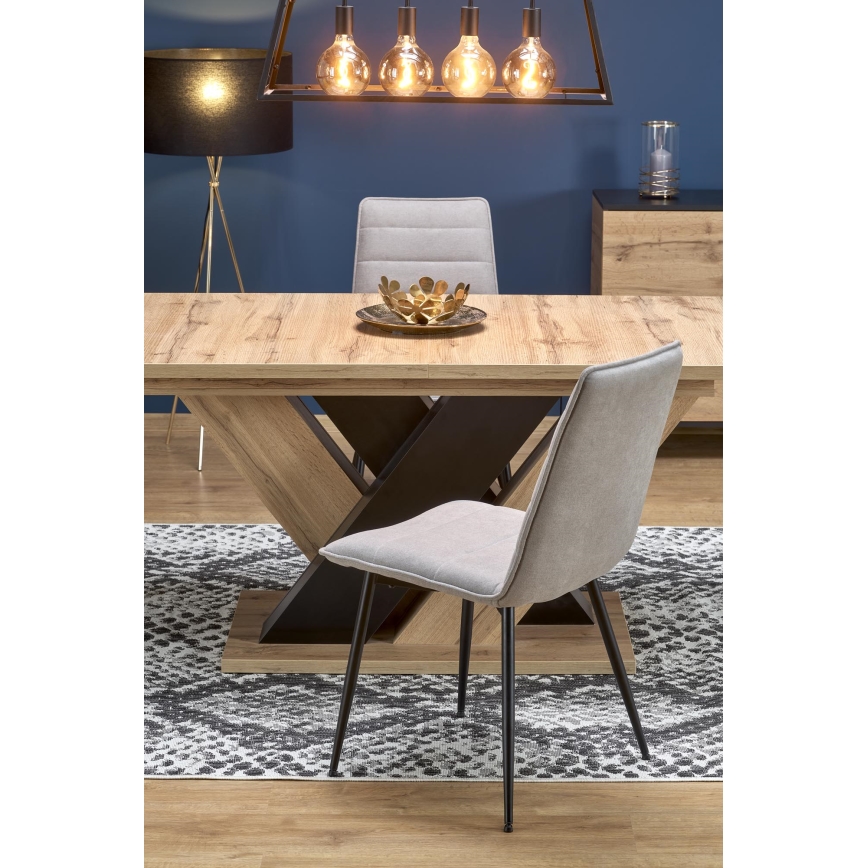 Mesa de jantar extensível DROM 160/200x90 cm carvalho wotan/preto