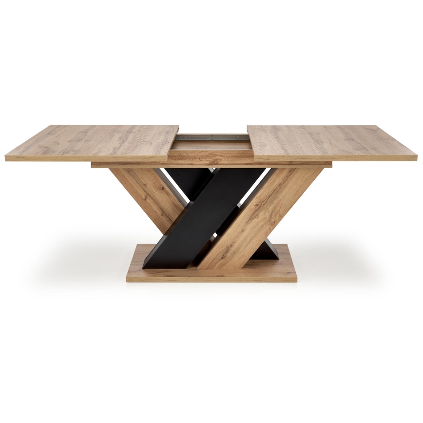 Mesa de jantar extensível DROM 160/200x90 cm carvalho wotan/preto