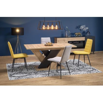 Mesa de jantar extensível DROM 160/200x90 cm carvalho wotan/preto