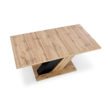 Mesa de jantar extensível DROM 160/200x90 cm carvalho wotan/preto