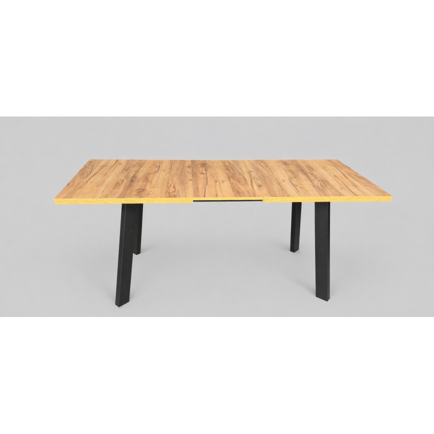 Mesa de jantar extensível KERNO 150/190x80 cm carvalho craft/preta