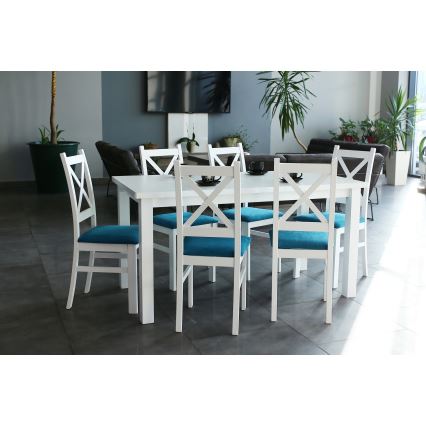 Mesa de jantar extensível LIAM branco