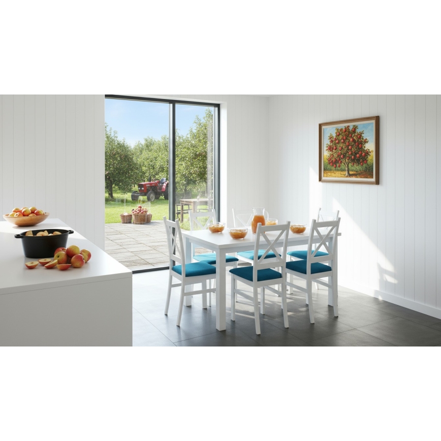 Mesa de jantar extensível LIAM branco