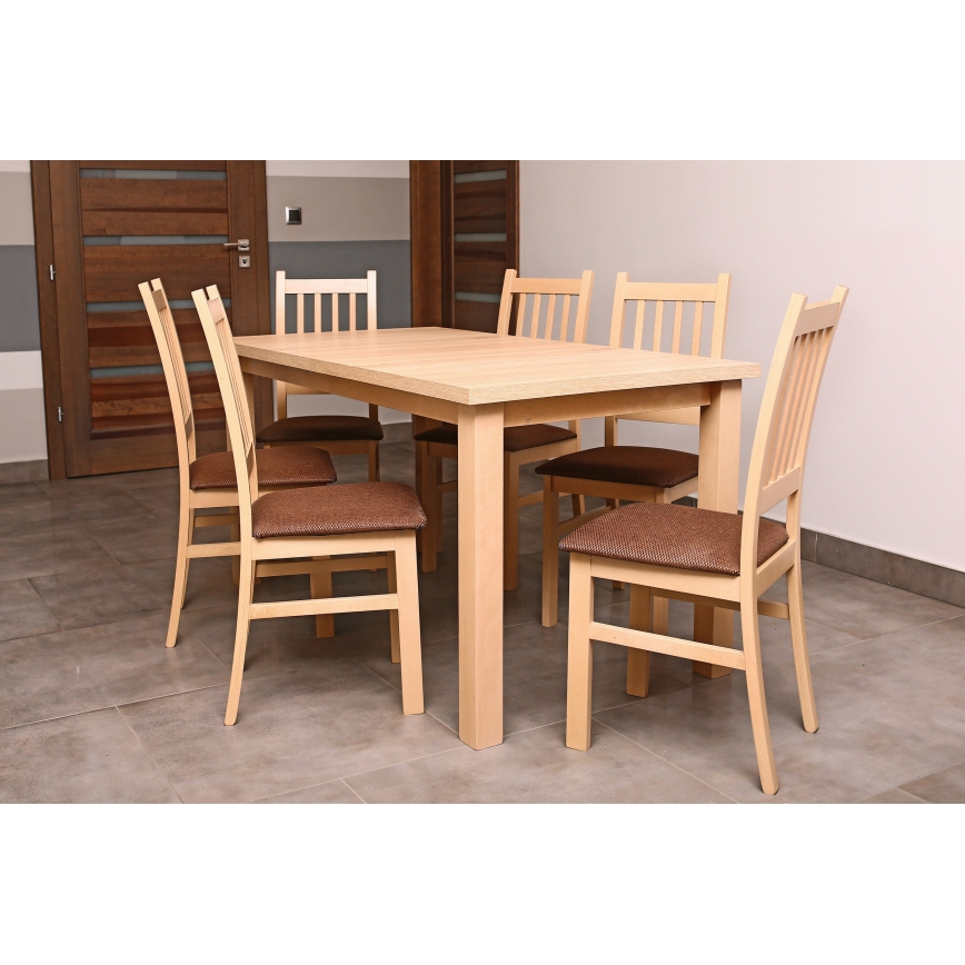 Mesa de jantar extensível LIAM carvalho sonoma