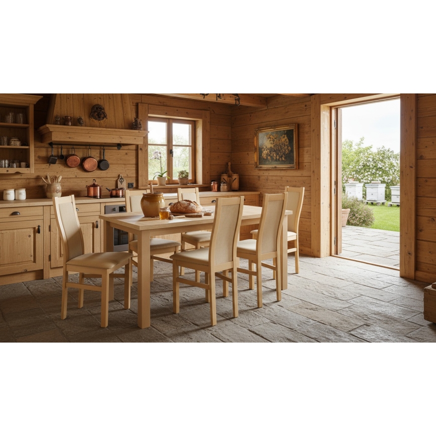 Mesa de jantar extensível LIAM carvalho sonoma