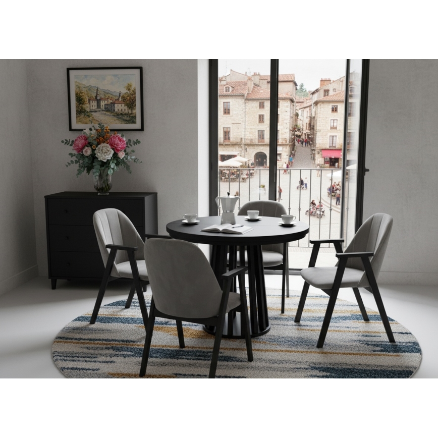 Mesa de jantar extensível NEXUS 100/140 x 77 cm, preta