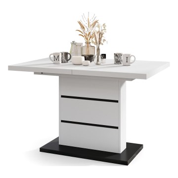 Mesa de jantar extensível PAOLO branco/preto