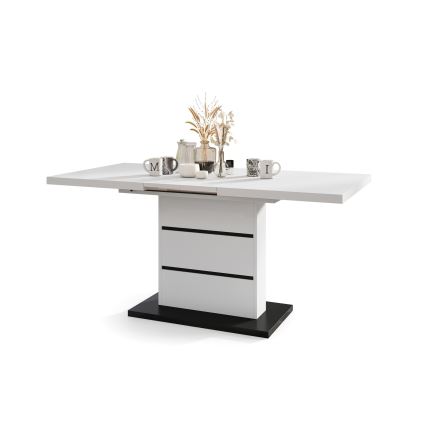 Mesa de jantar extensível PAOLO branco/preto