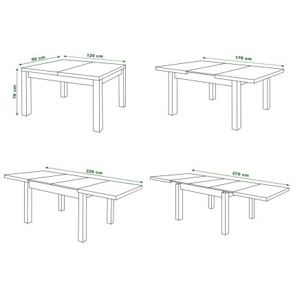 Mesa de jantar extensível para 12 pessoas RALF carvalho sonoma