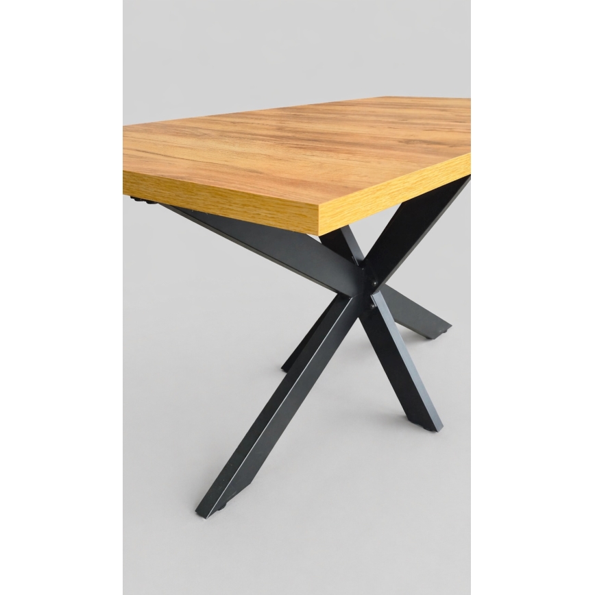 Mesa de jantar extensível SAMLE 150/190x80 cm carvalho craft/preto