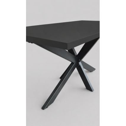 Mesa de jantar extensível SAMLE 150/190x80 cm preta
