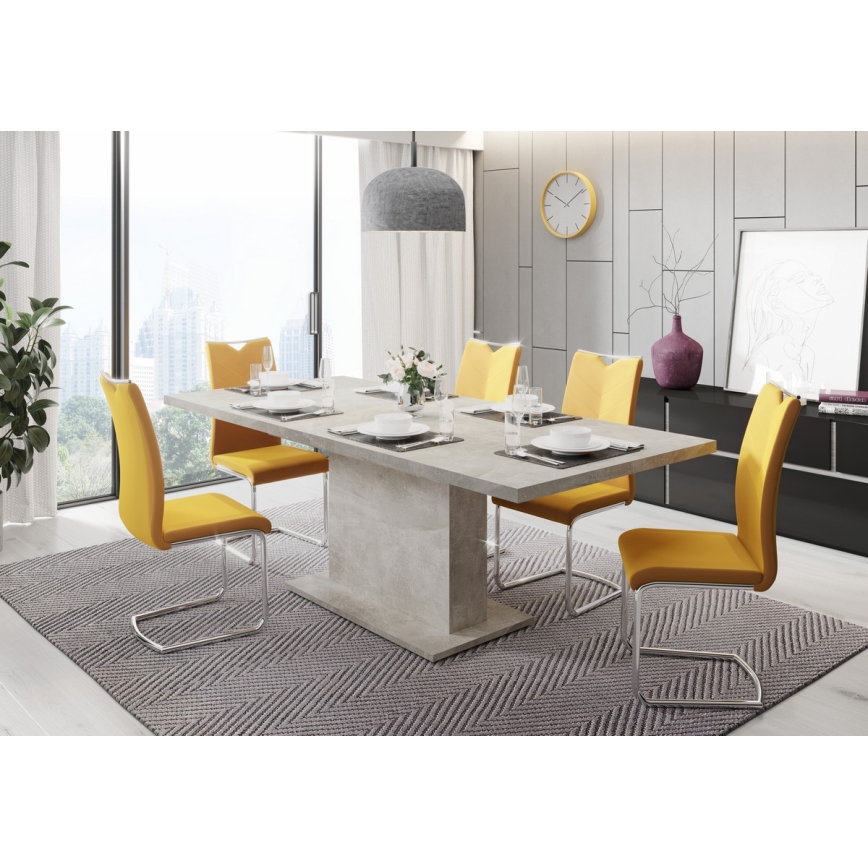 Mesa de jantar extensível STRAP betão cinzento