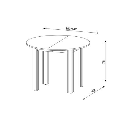 Mesa de jantar extensível WILY carvalho artisan/preto