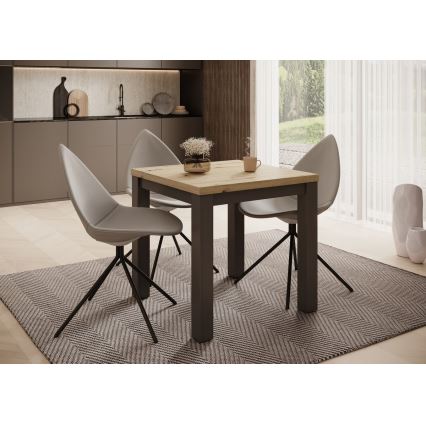 Mesa de jantar extensível ZARO 80/160x80 cm carvalho artisan/preto