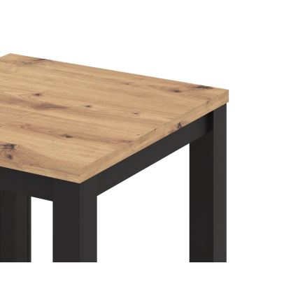 Mesa de jantar extensível ZARO 80/160x80 cm carvalho artisan/preto