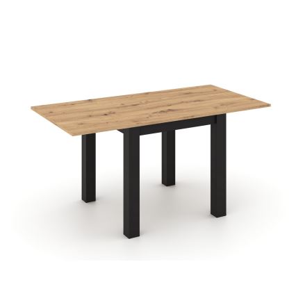 Mesa de jantar extensível ZARO 80/160x80 cm carvalho artisan/preto