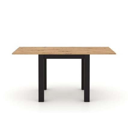 Mesa de jantar extensível ZARO 80/160x80 cm carvalho artisan/preto