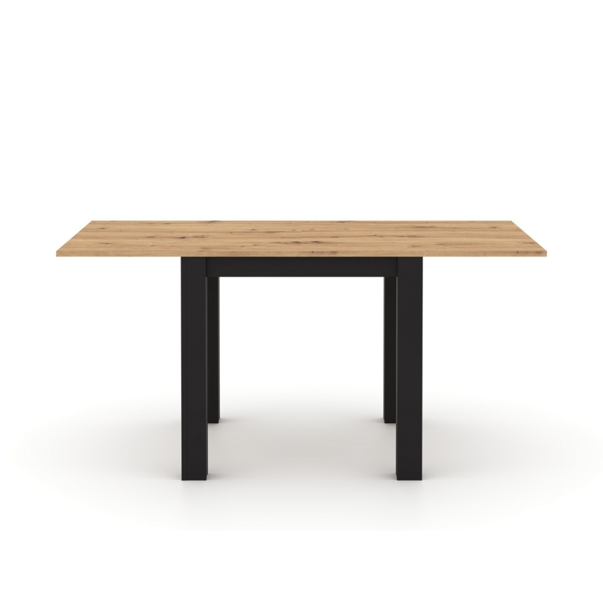 Mesa de jantar extensível ZARO 80/160x80 cm carvalho artisan/preto