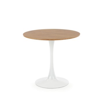 Mesa de jantar LUGI Ø 80 cm castanho/branco