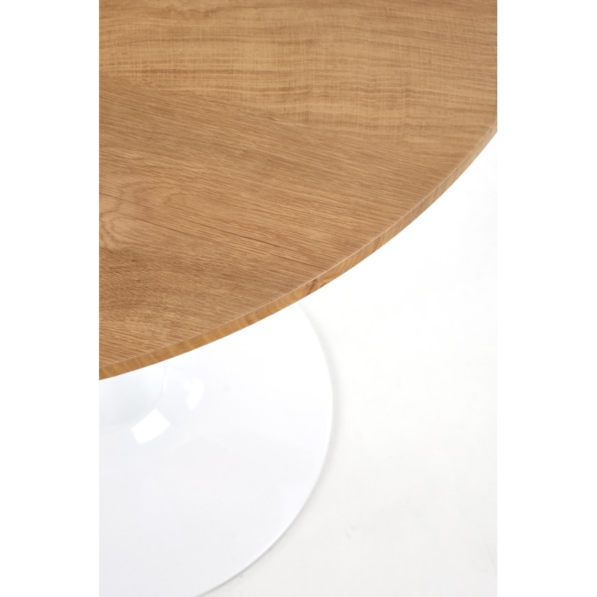 Mesa de jantar LUGI Ø 80 cm castanho/branco