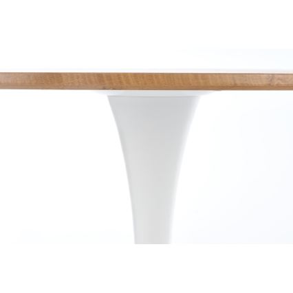 Mesa de jantar LUGI Ø 80 cm castanho/branco