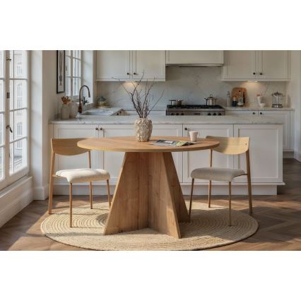 Mesa de jantar MATIN, diâmetro 120 cm, carvalho