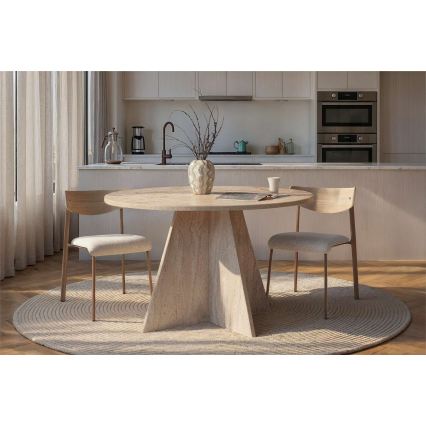 Mesa de jantar MATIN Ø 120 cm bege
