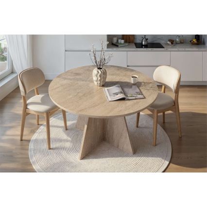 Mesa de jantar MATIN Ø 120 cm bege