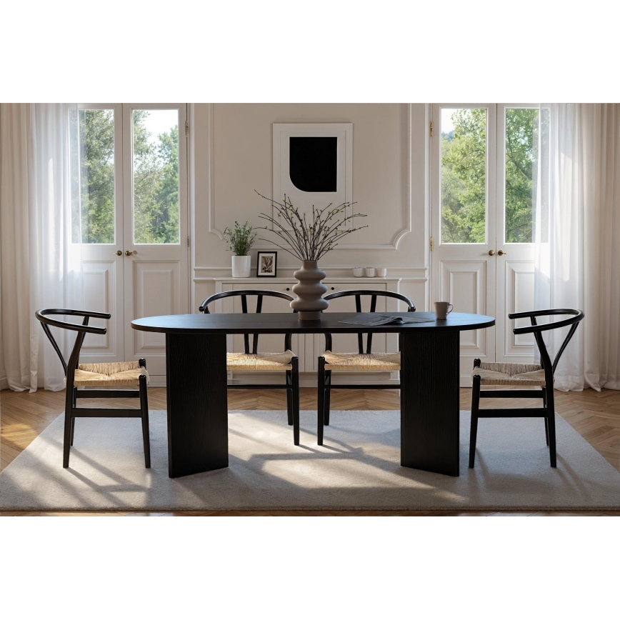 Mesa de jantar NEL 180x90 cm preta