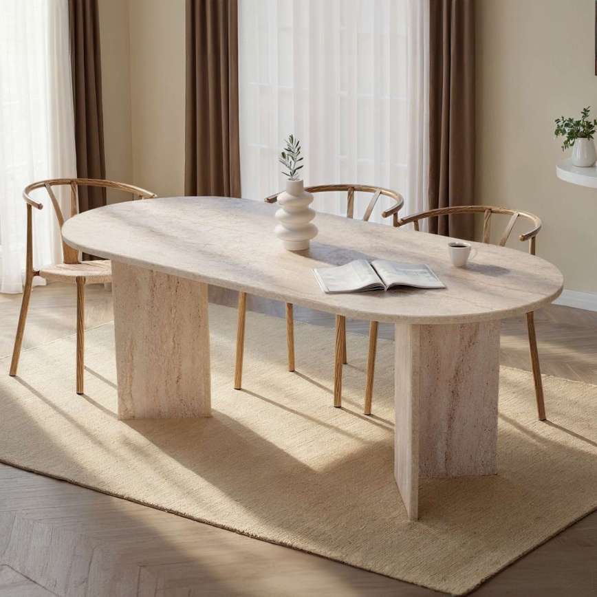 Mesa de jantar NEL 200x90 cm bege