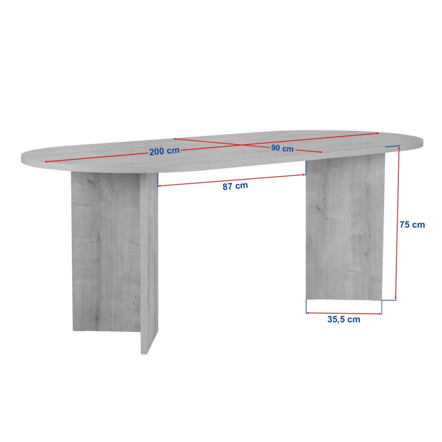 Mesa de jantar NEL 200x90 cm bege