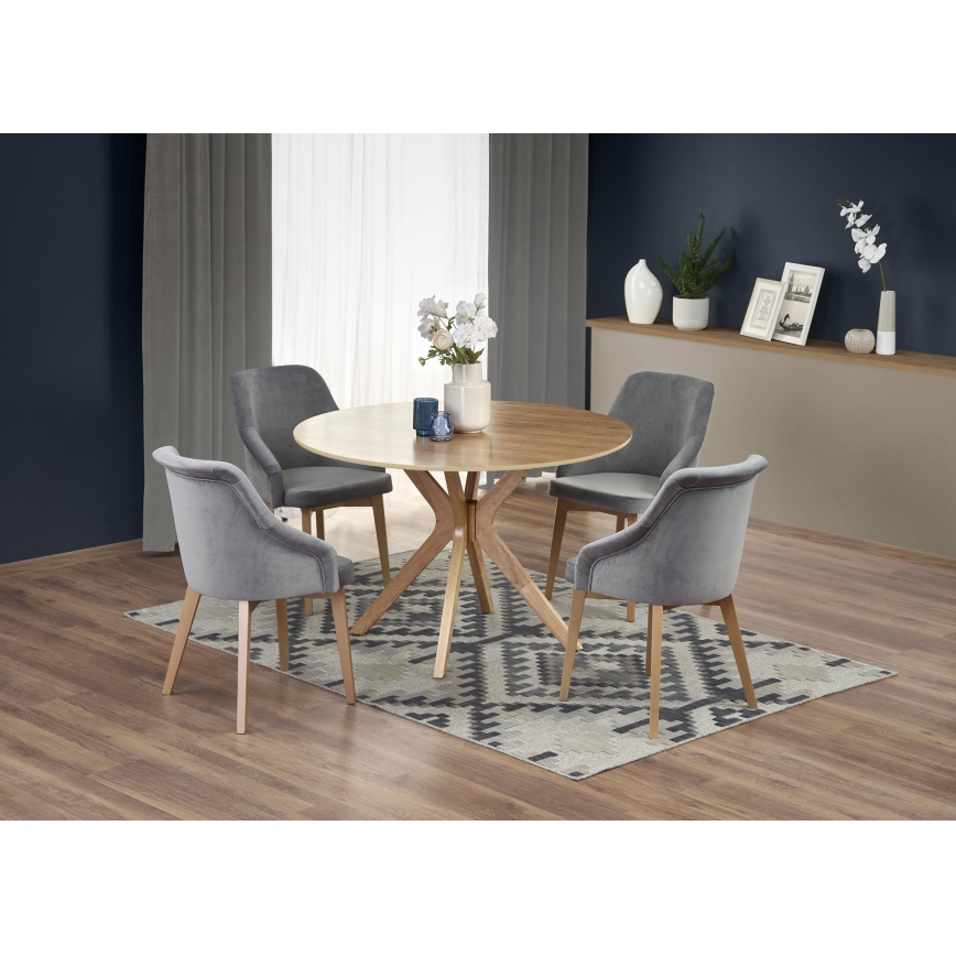 Mesa de jantar NICOLAS Ø 120 cm castanha