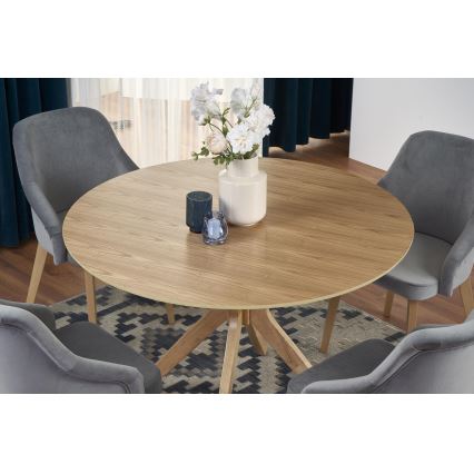 Mesa de jantar NICOLAS Ø 120 cm castanha