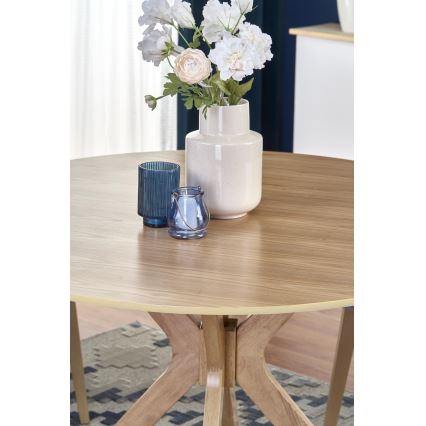 Mesa de jantar NICOLAS Ø 120 cm castanha