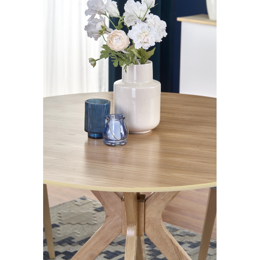 Mesa de jantar NICOLAS Ø 120 cm castanha