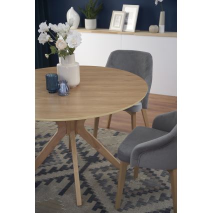 Mesa de jantar NICOLAS Ø 120 cm castanha