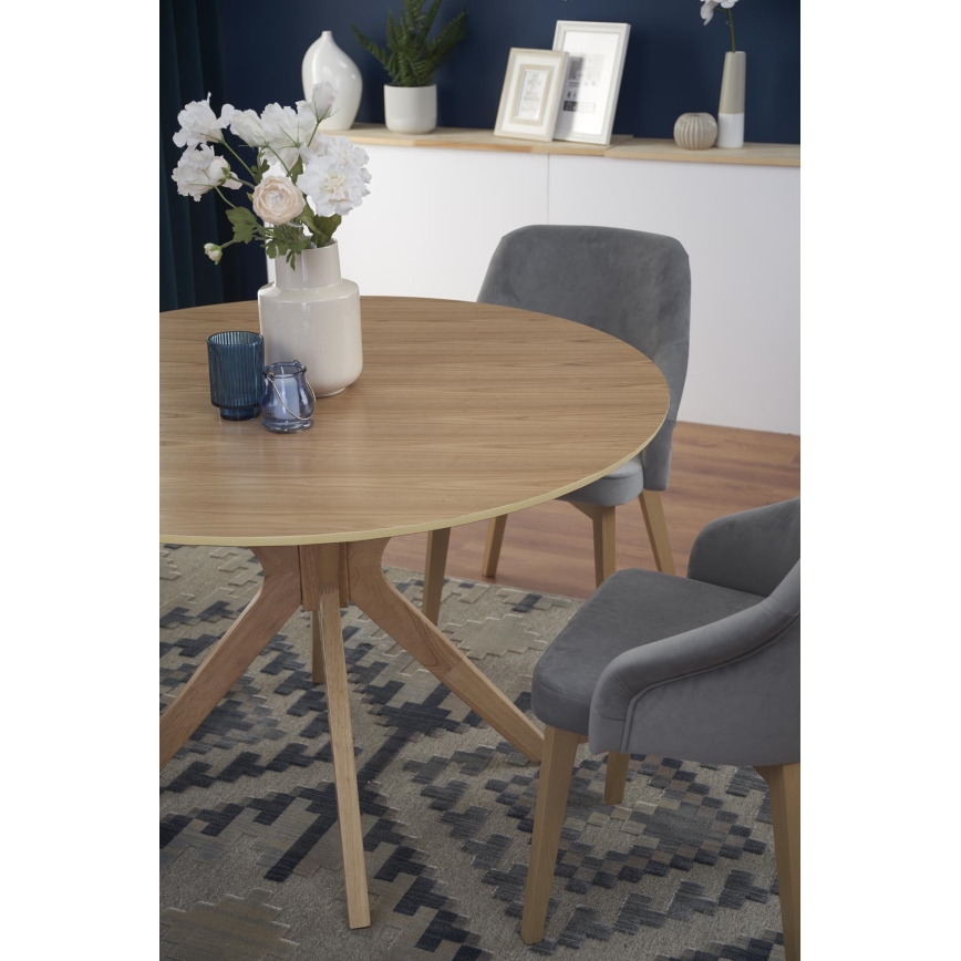 Mesa de jantar NICOLAS Ø 120 cm castanha