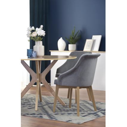Mesa de jantar NICOLAS Ø 120 cm castanha