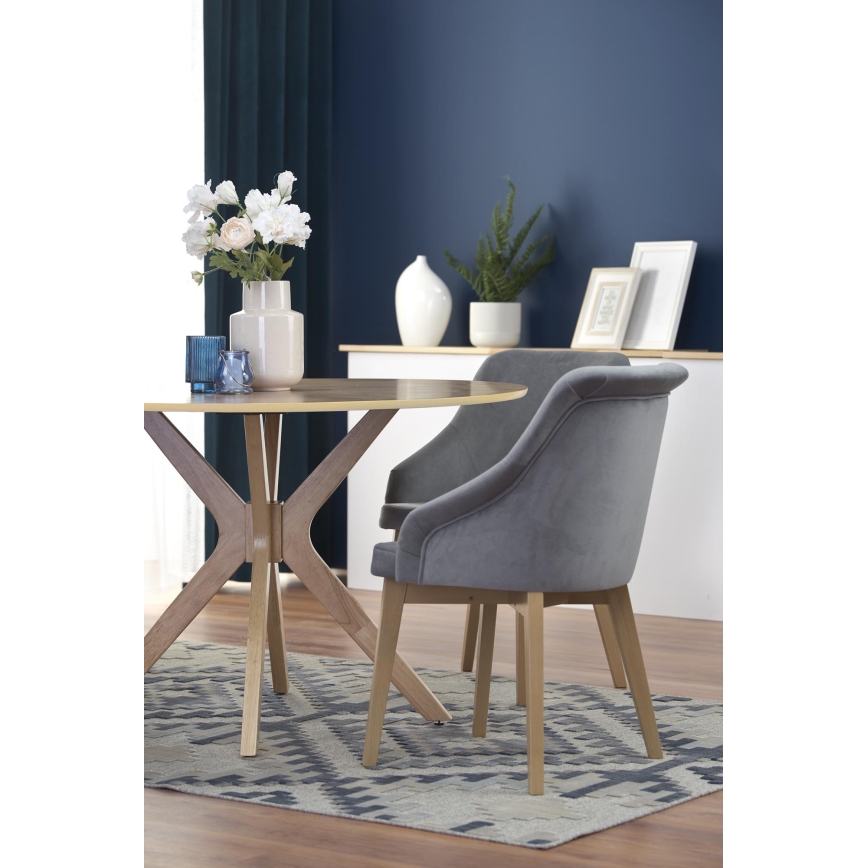 Mesa de jantar NICOLAS Ø 120 cm castanha