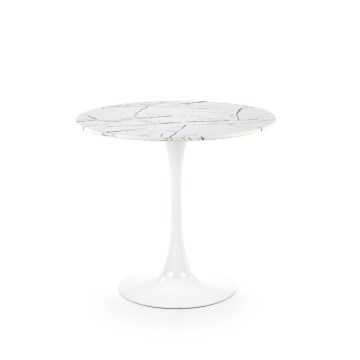 Mesa de jantar PACIS acabamento mármore branco/branco