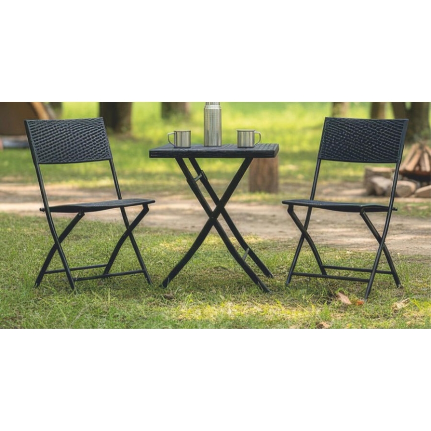 Mesa de jardim + 2 cadeiras cinza