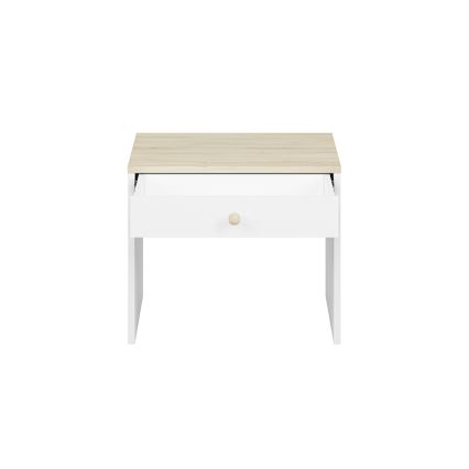 Mesa de cabeceira BUBO 58x69 cm branco/bordo claro